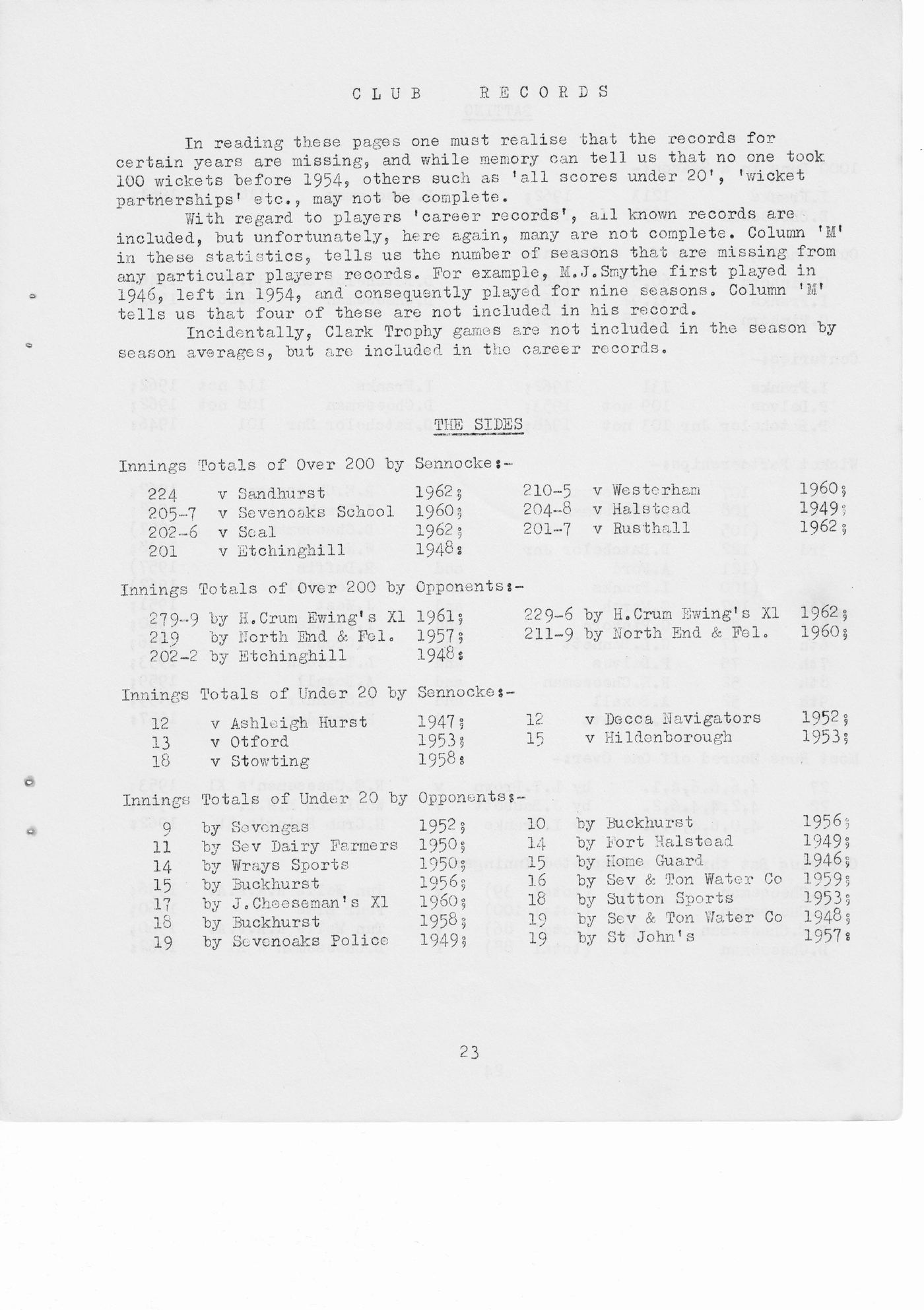 Original typed page from the 1963 booklet