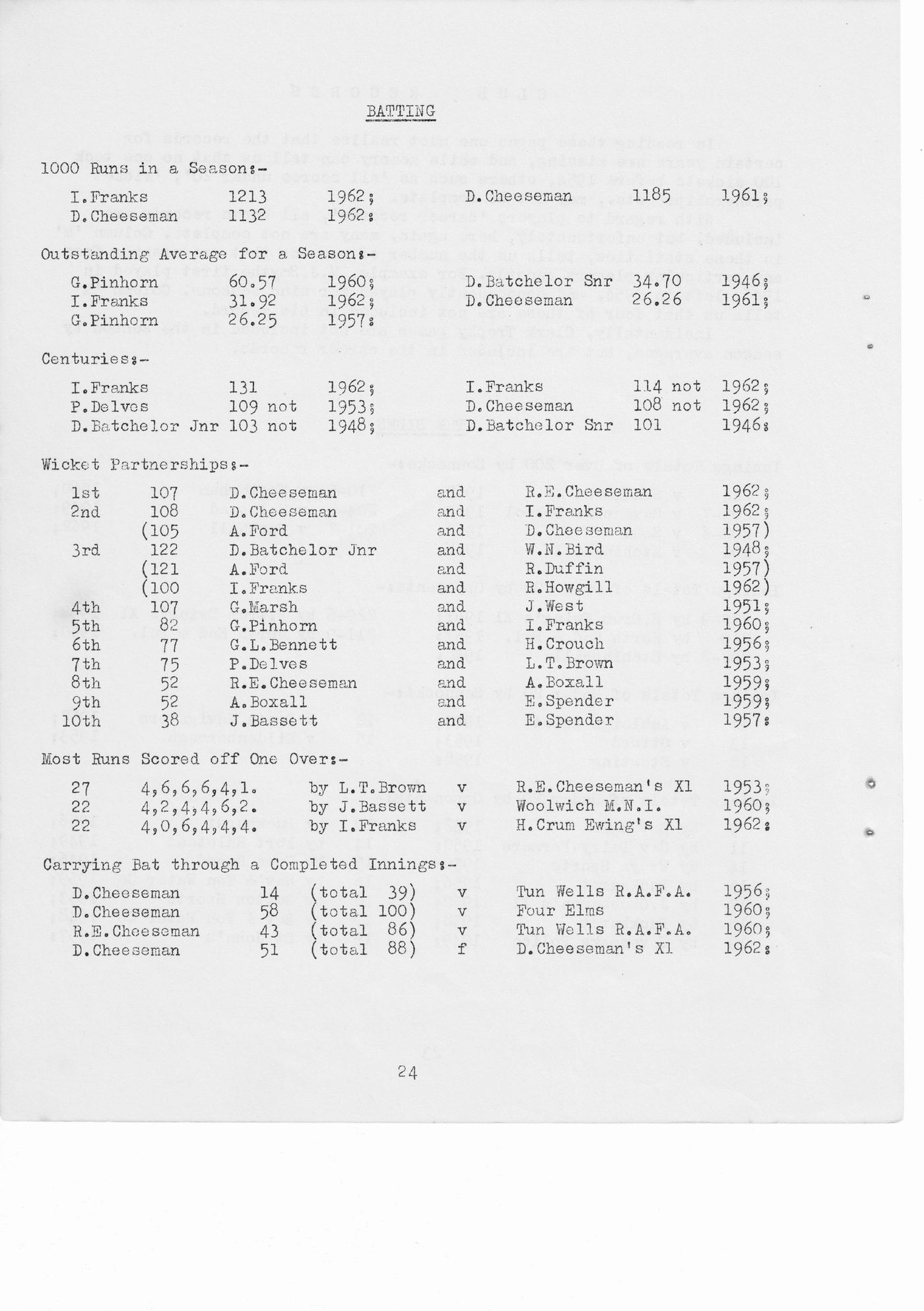 Original typed page from the 1963 booklet