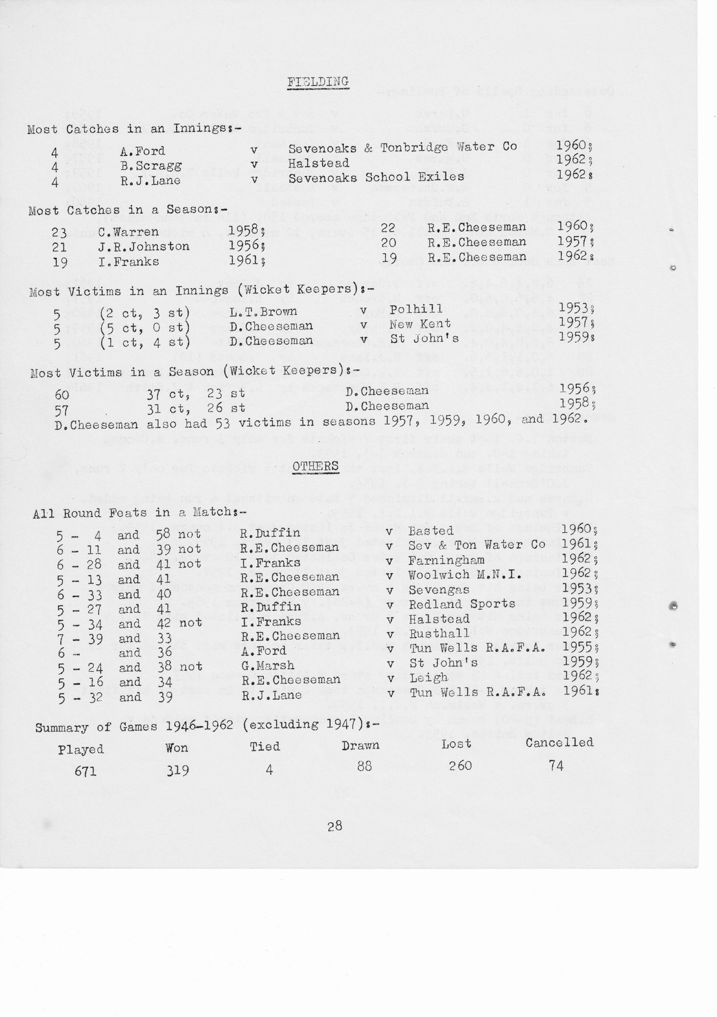 Original typed page from the 1963 booklet